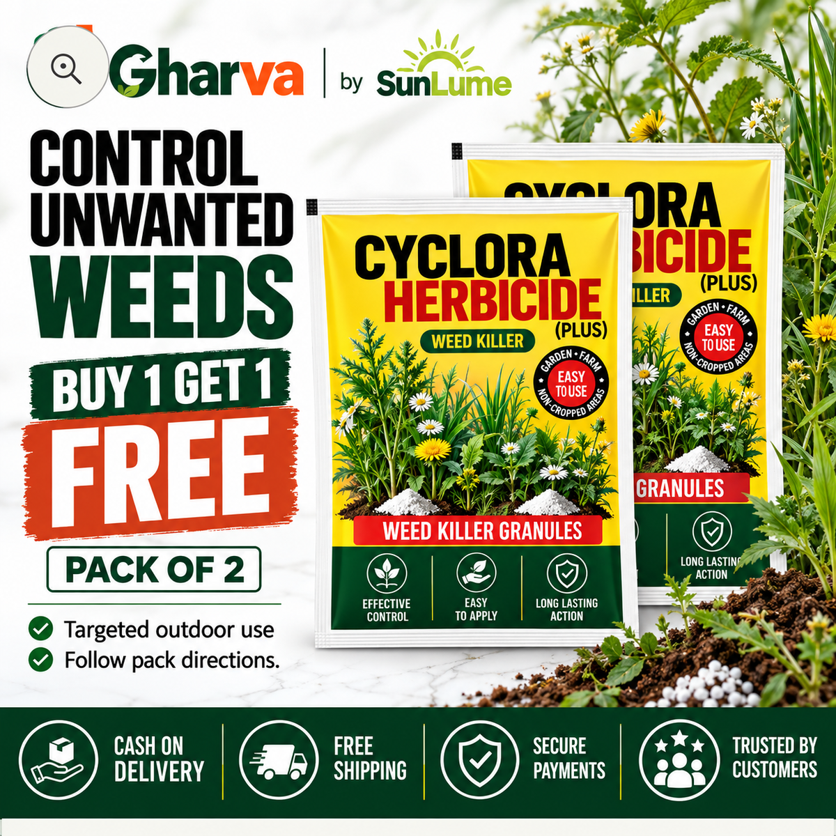 Cyclora Herbicide Granules (Pack Of 2)