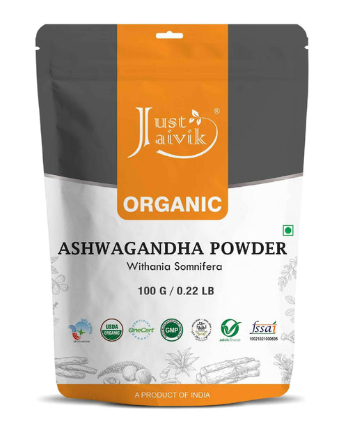 Just Jaivik Organic Ashwagandha Powder 100gm - Stress Relief