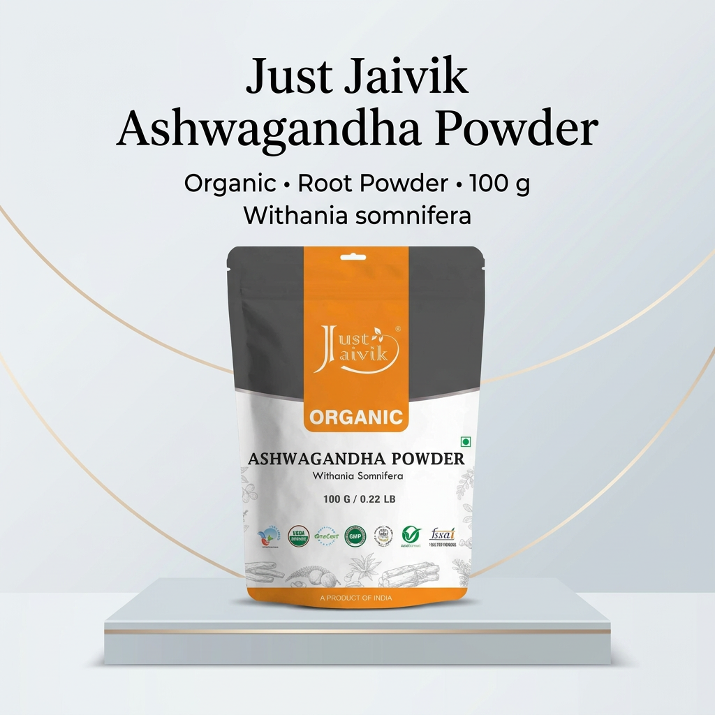 Just Jaivik Organic Ashwagandha Powder 100gm - Stress Relief