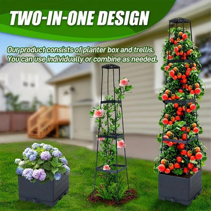 🌱Garden Raised Bed Planter Boxes with Trellis