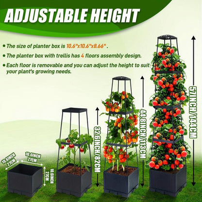 🌱Garden Raised Bed Planter Boxes with Trellis