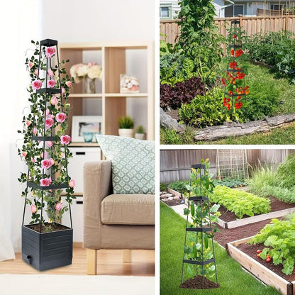 🌱Garden Raised Bed Planter Boxes with Trellis